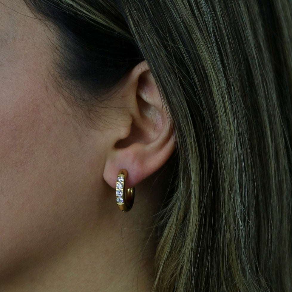 Stefani Sparkling Hoop Earrings