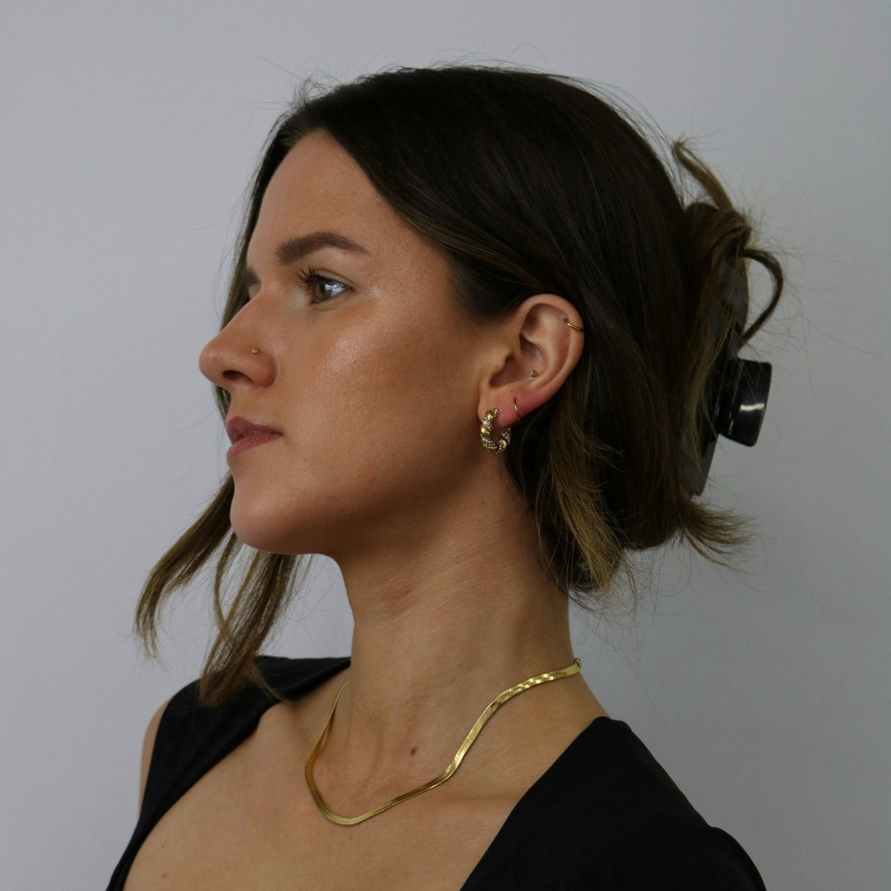 Delphine Pavé Twist Hoop Earrings