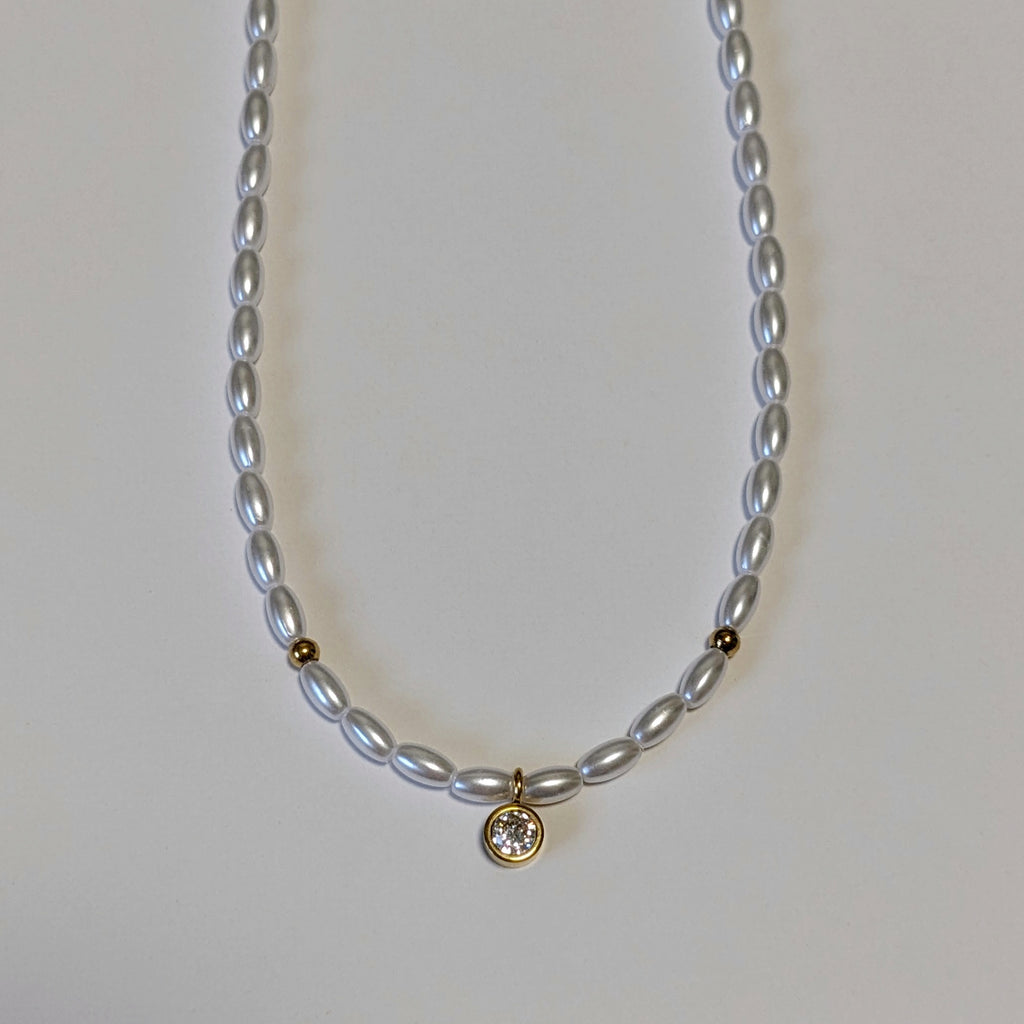 Marguerite Rice Pearl Choker Necklace