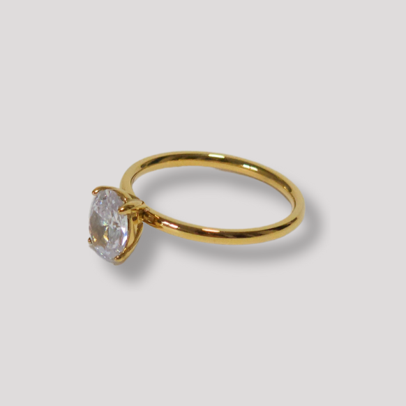 Belle Classic Solitaire Oval Ring