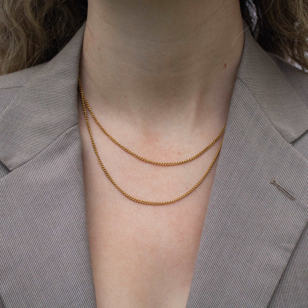Davine Dainty Double Layer Curb Chain Necklace