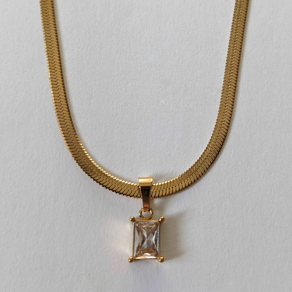 Noel Herringbone Necklace with Pendant